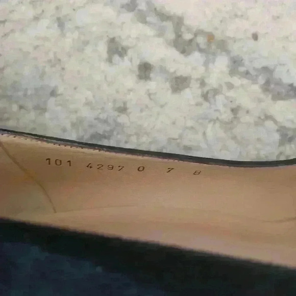 Gucci Scarpa Elegante Pelle Guarn. Met. Suola Cuio Block Heel Pump 7 - Picture 10 of 16